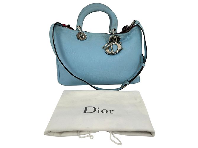 Tote Diorissimo Large in pelle azzurro chiaro Dior Marrone Rosa - vista 15
