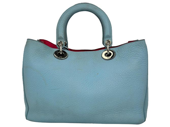 Tote Diorissimo Large in pelle azzurro chiaro Dior Marrone Rosa - vista 3