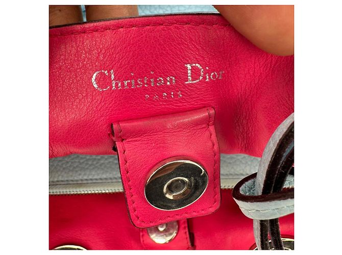 Tote Diorissimo Large in pelle azzurro chiaro Dior Marrone Rosa - vista 9