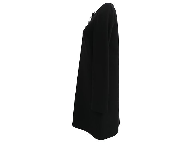 Mini abito a maniche lunghe Miu Miu in triacetato nero - vista 2