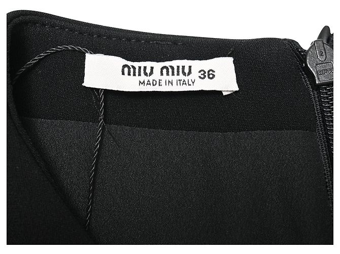 Mini abito a maniche lunghe Miu Miu in triacetato nero - vista 4