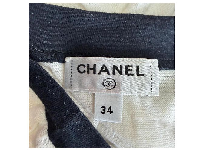 Timeless T-shirt a maniche corte Chanel 20C Lace Clock in viscosa bianca - vista 7