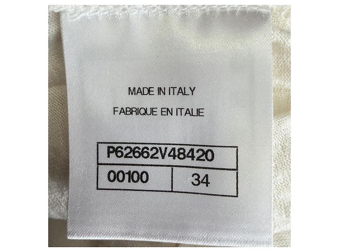 Timeless T-shirt a maniche corte Chanel 20C Lace Clock in viscosa bianca - vista 8