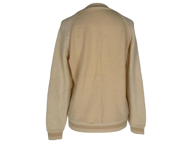 Paillettenpullover Brunello Cucinelli aus Beige Polyamid - Ansicht 3