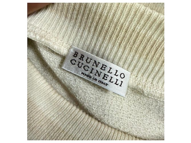 Paillettenpullover Brunello Cucinelli aus Beige Polyamid - Ansicht 4