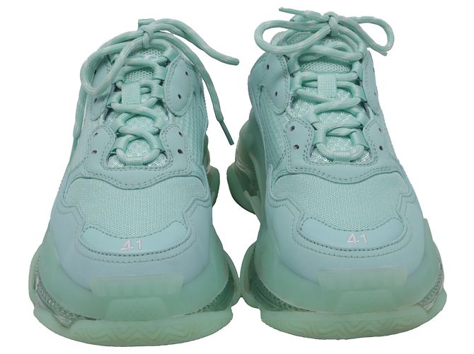 Balenciaga Triple S Sneaker mit transparenter Sohle aus Polyester in Mint Grün - Ansicht 2