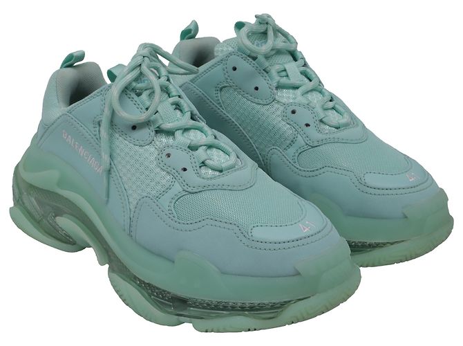 Balenciaga Triple S Sneaker mit transparenter Sohle aus Polyester in Mint Grün - Ansicht 3