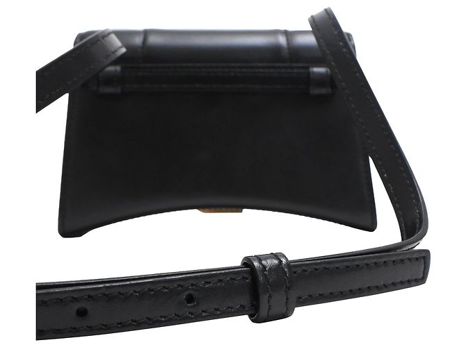 Borsa a tracolla Hourglass in pelle nera Balenciaga Nero - vista 22