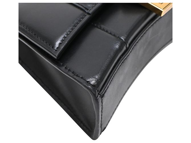 Borsa a tracolla Hourglass in pelle nera Balenciaga Nero - vista 28