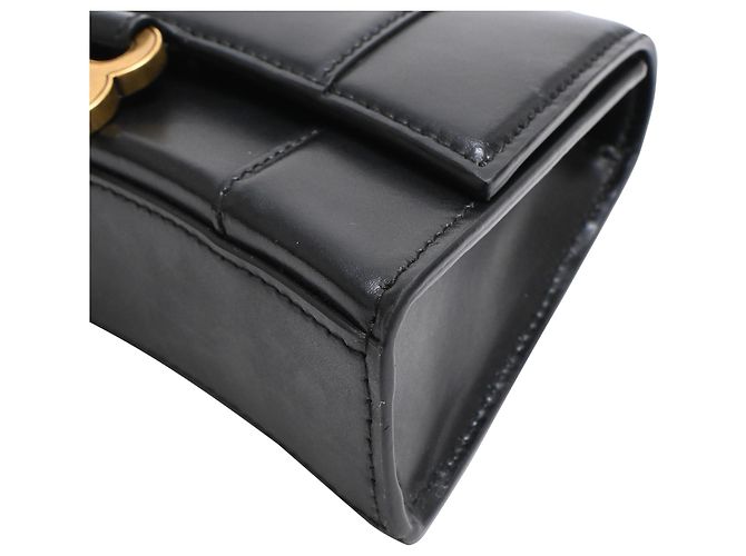 Borsa a tracolla Hourglass in pelle nera Balenciaga Nero - vista 29