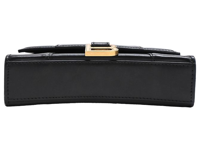 Borsa a tracolla Hourglass in pelle nera Balenciaga Nero - vista 4