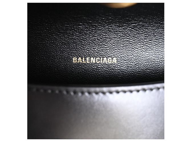 Borsa a tracolla Hourglass in pelle nera Balenciaga Nero - vista 5