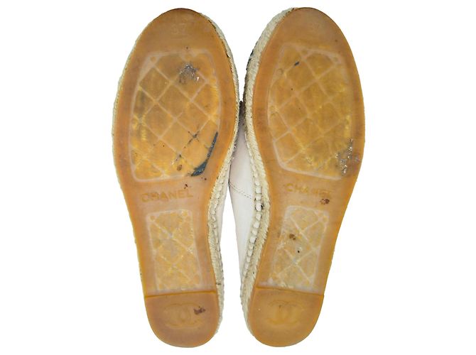 Timeless Ballerine espadrilles Chanel CC in pelle di agnello nude Marrone Carne - vista 11