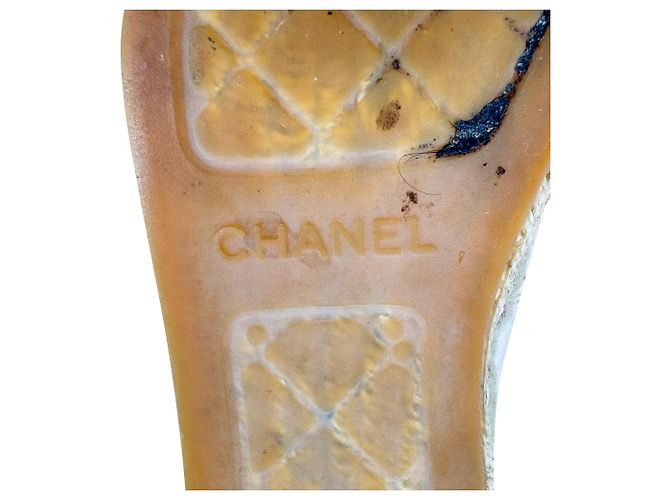 Timeless Ballerine espadrilles Chanel CC in pelle di agnello nude Marrone Carne - vista 12