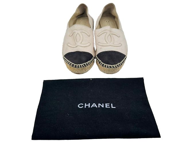 Timeless Ballerine espadrilles Chanel CC in pelle di agnello nude Marrone Carne - vista 14