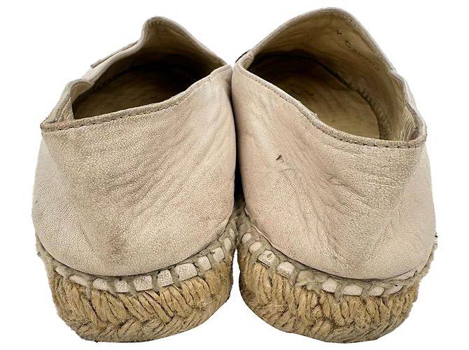 Timeless Ballerine espadrilles Chanel CC in pelle di agnello nude Marrone Carne - vista 3