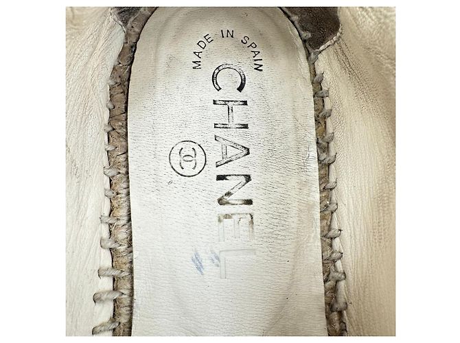 Timeless Ballerine espadrilles Chanel CC in pelle di agnello nude Marrone Carne - vista 8