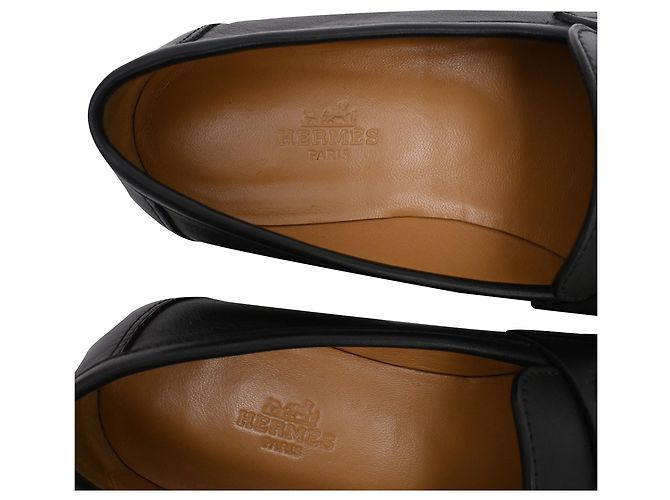 Mocassini Colette in pelle di vitello nera Hermès Nero - vista 10