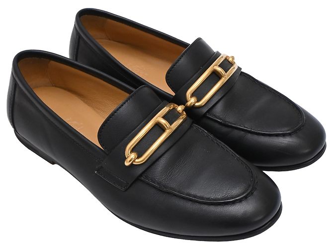 Mocassini Colette in pelle di vitello nera Hermès Nero - vista 4