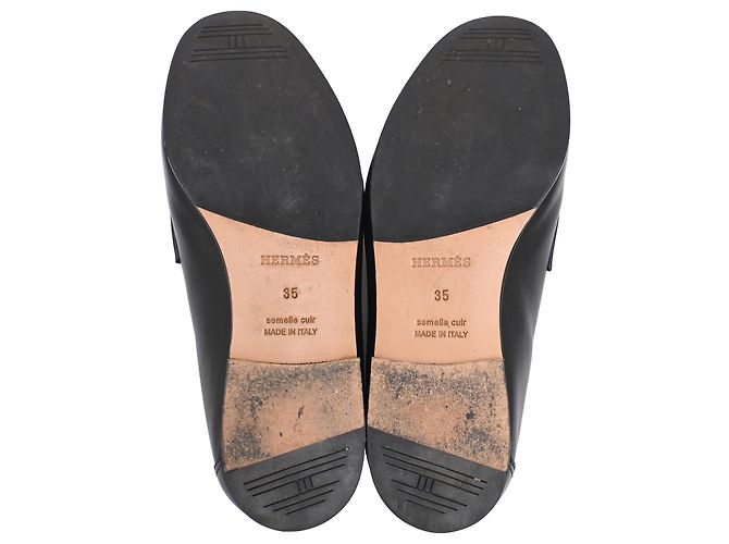 Mocassini Colette in pelle di vitello nera Hermès Nero - vista 6