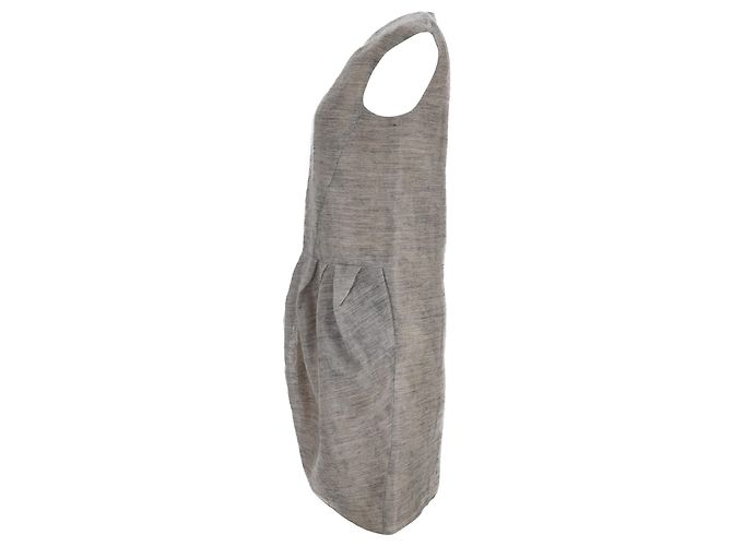 Vestido midi plisado sin mangas Marni en mohair gris - vista 2