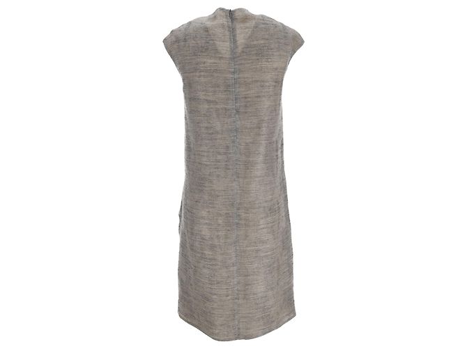 Vestido midi plisado sin mangas Marni en mohair gris - vista 3
