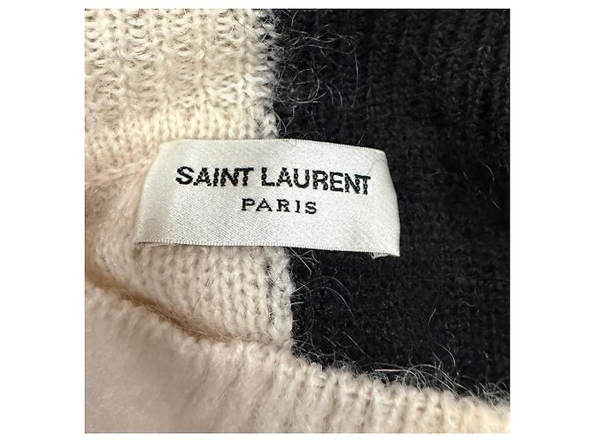 Zweifarbiger Saint Laurent Pullover aus mehrfarbigem Mohair Mehrfarben - Ansicht 6