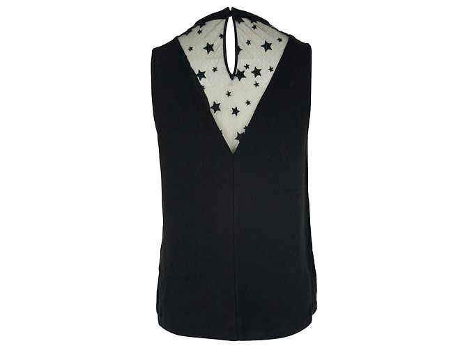 Camicetta senza maniche Harlow Star Mesh in viscosa nera di A.L.C Nero - vista 3