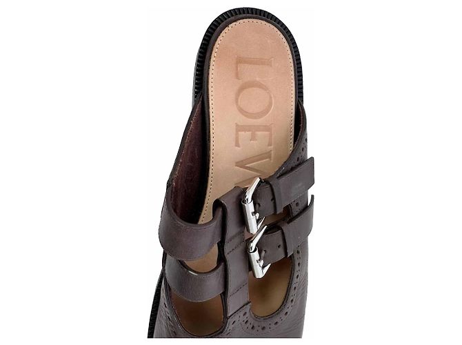 Mules Loewe Campo Mary Jane in pelle marrone - vista 10