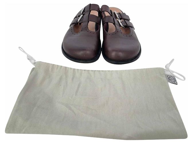 Mules Loewe Campo Mary Jane in pelle marrone - vista 14