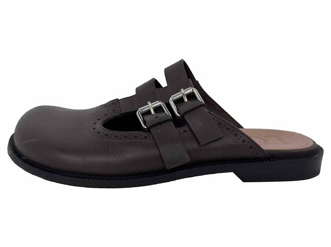 Mules Loewe Campo Mary Jane in pelle marrone - vista 2