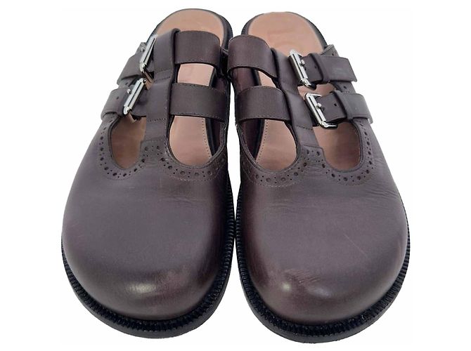 Mules Loewe Campo Mary Jane in pelle marrone - vista 4