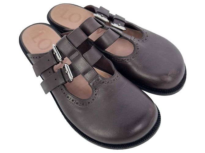 Mules Loewe Campo Mary Jane in pelle marrone - vista 6