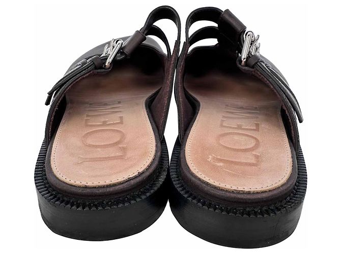 Mules Loewe Campo Mary Jane in pelle marrone - vista 7