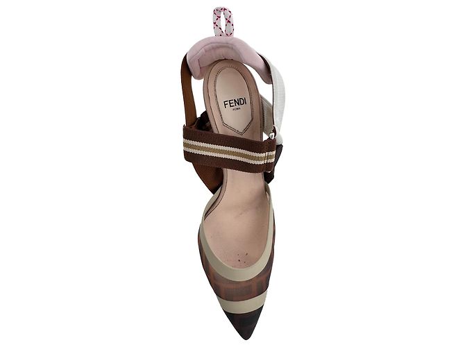 Décolleté Mesh Colibri Fendi in nylon marrone - vista 10