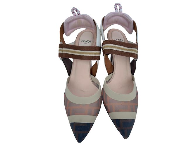 Décolleté Mesh Colibri Fendi in nylon marrone - vista 4