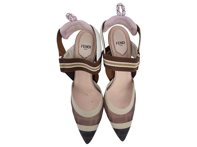 Décolleté Mesh Colibri Fendi in nylon marrone - vista 5
