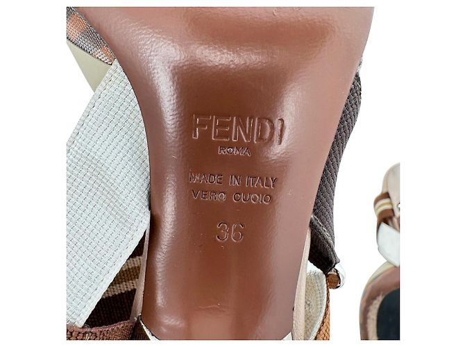Décolleté Mesh Colibri Fendi in nylon marrone - vista 9