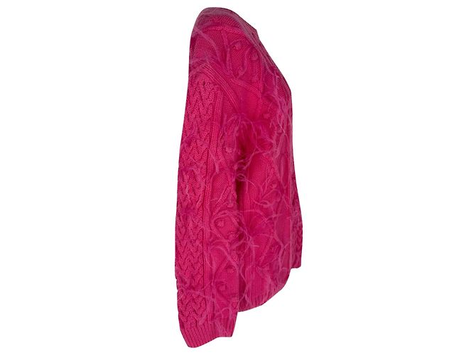 Valentino Garavani Strickpullover mit Federdetails aus rosa Wolle Pink - Ansicht 2