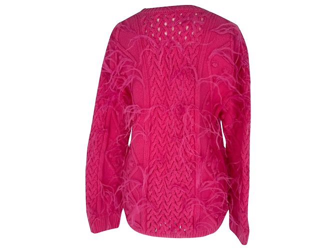 Valentino Garavani Strickpullover mit Federdetails aus rosa Wolle Pink - Ansicht 3