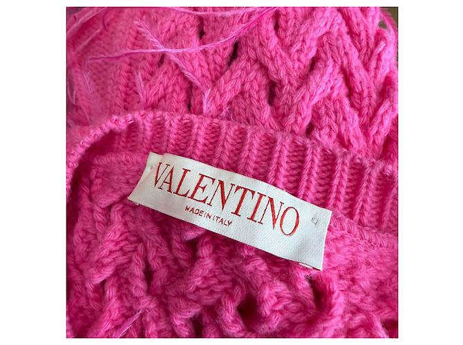 Valentino Garavani Strickpullover mit Federdetails aus rosa Wolle Pink - Ansicht 4