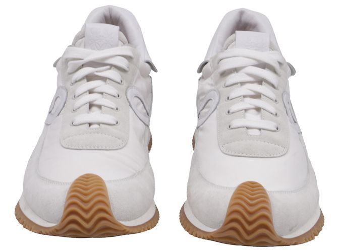 Baskets Loewe Flow Runner en daim blanc Écru - vue 2