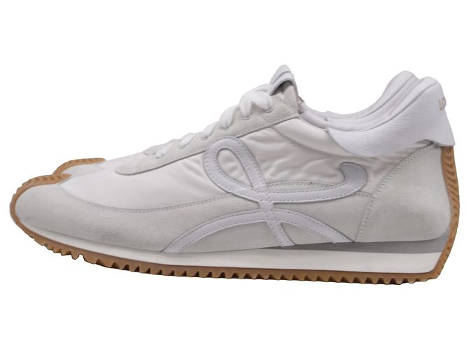 Baskets Loewe Flow Runner en daim blanc Écru - vue 4