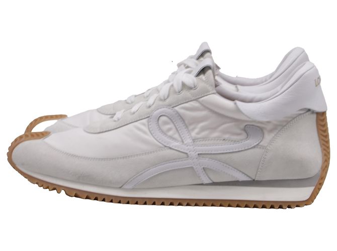 Baskets Loewe Flow Runner en daim blanc Écru - vue 5