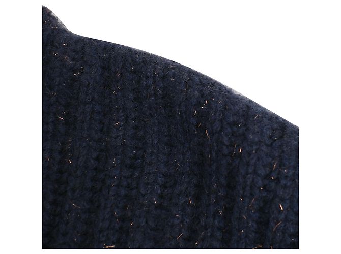 Brunello Cucinelli Rollkragenpullover aus geripptem Cashmere in Navy Blue Blau Marineblau - Ansicht 11