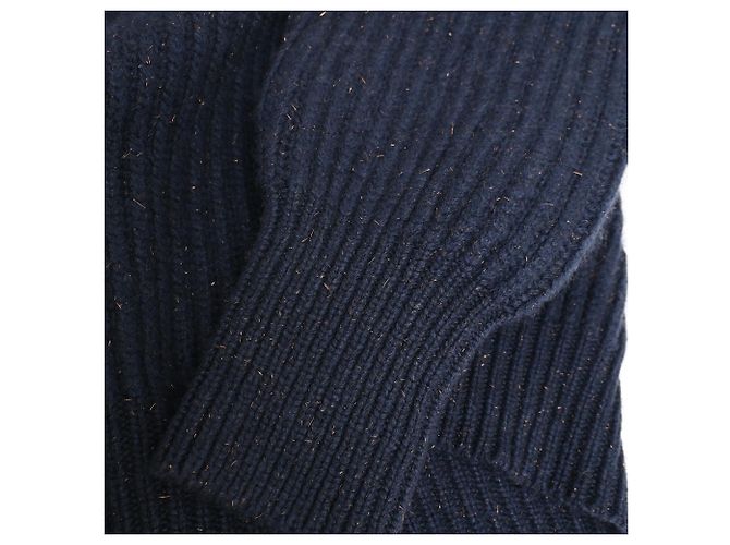 Brunello Cucinelli Rollkragenpullover aus geripptem Cashmere in Navy Blue Blau Marineblau - Ansicht 13
