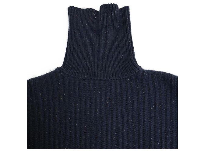 Brunello Cucinelli Rollkragenpullover aus geripptem Cashmere in Navy Blue Blau Marineblau - Ansicht 4