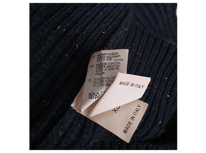 Brunello Cucinelli Rollkragenpullover aus geripptem Cashmere in Navy Blue Blau Marineblau - Ansicht 7
