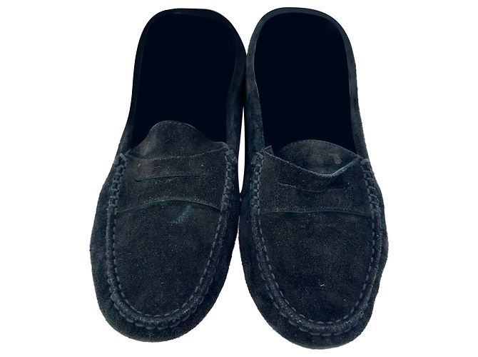 Mocassini Gommino Tod's in scamosciato nero - vista 3