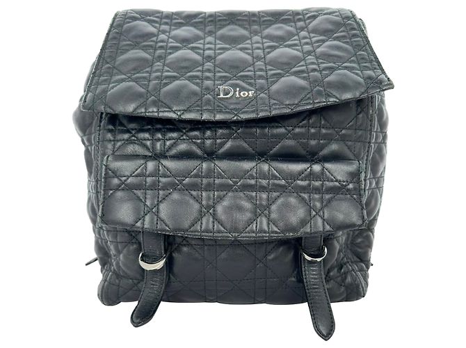 Sac à dos Dior Stardust Cannage en cuir d'agneau matelassé noir - vue 2